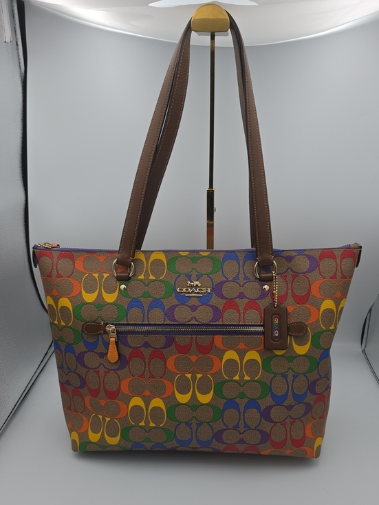 Coach Handbags - Coach Pride Brown Rainbow Signature Mono Large Limited Edition Tote (EUC)✨️🌈✨️